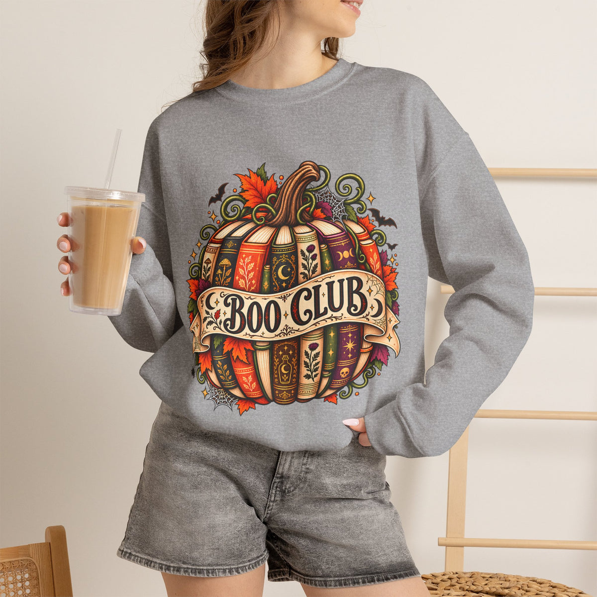 Boo Club Sweatshirt, Halloween Book Club Crewneck, Spooky Bookish Pumpkin, Cozy Fall Reading Gift for Book Lovers