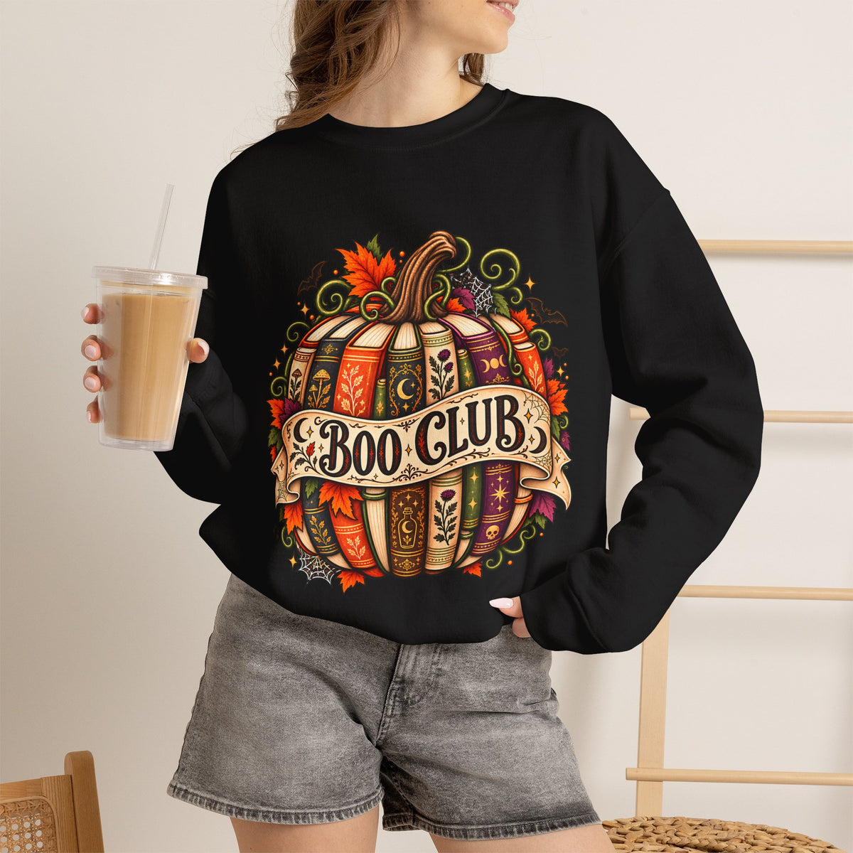 Boo Club Sweatshirt, Halloween Book Club Crewneck, Spooky Bookish Pumpkin, Cozy Fall Reading Gift for Book Lovers