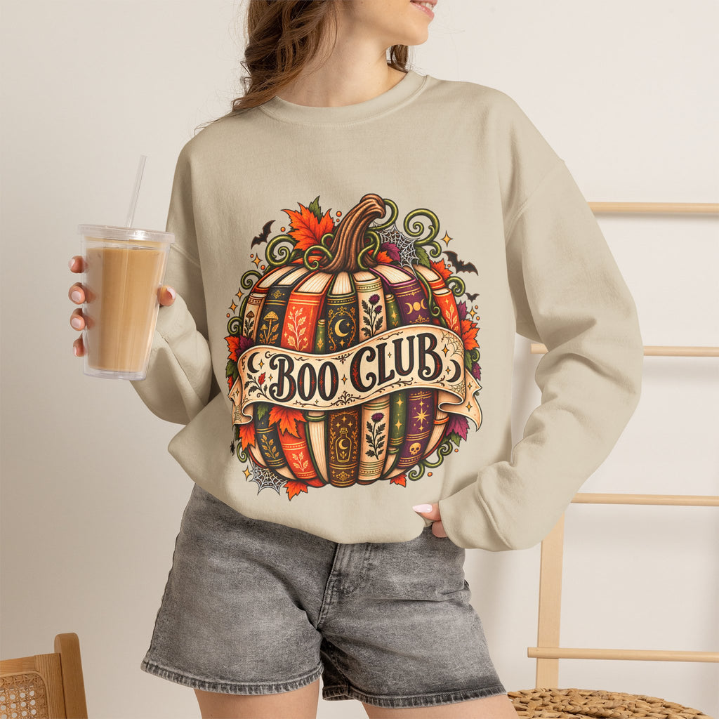 Boo Club Sweatshirt, Halloween Book Club Crewneck, Spooky Bookish Pumpkin, Cozy Fall Reading Gift for Book Lovers