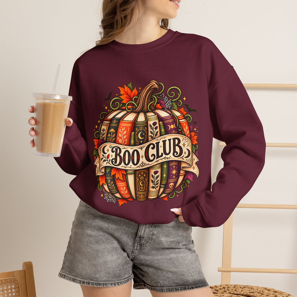 Boo Club Sweatshirt, Halloween Book Club Crewneck, Spooky Bookish Pumpkin, Cozy Fall Reading Gift for Book Lovers