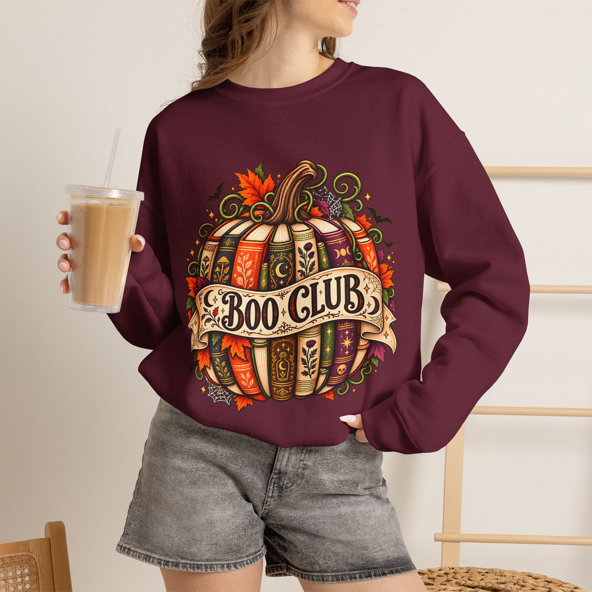 Boo Club Sweatshirt, Halloween Book Club Crewneck, Spooky Bookish Pumpkin, Cozy Fall Reading Gift for Book Lovers