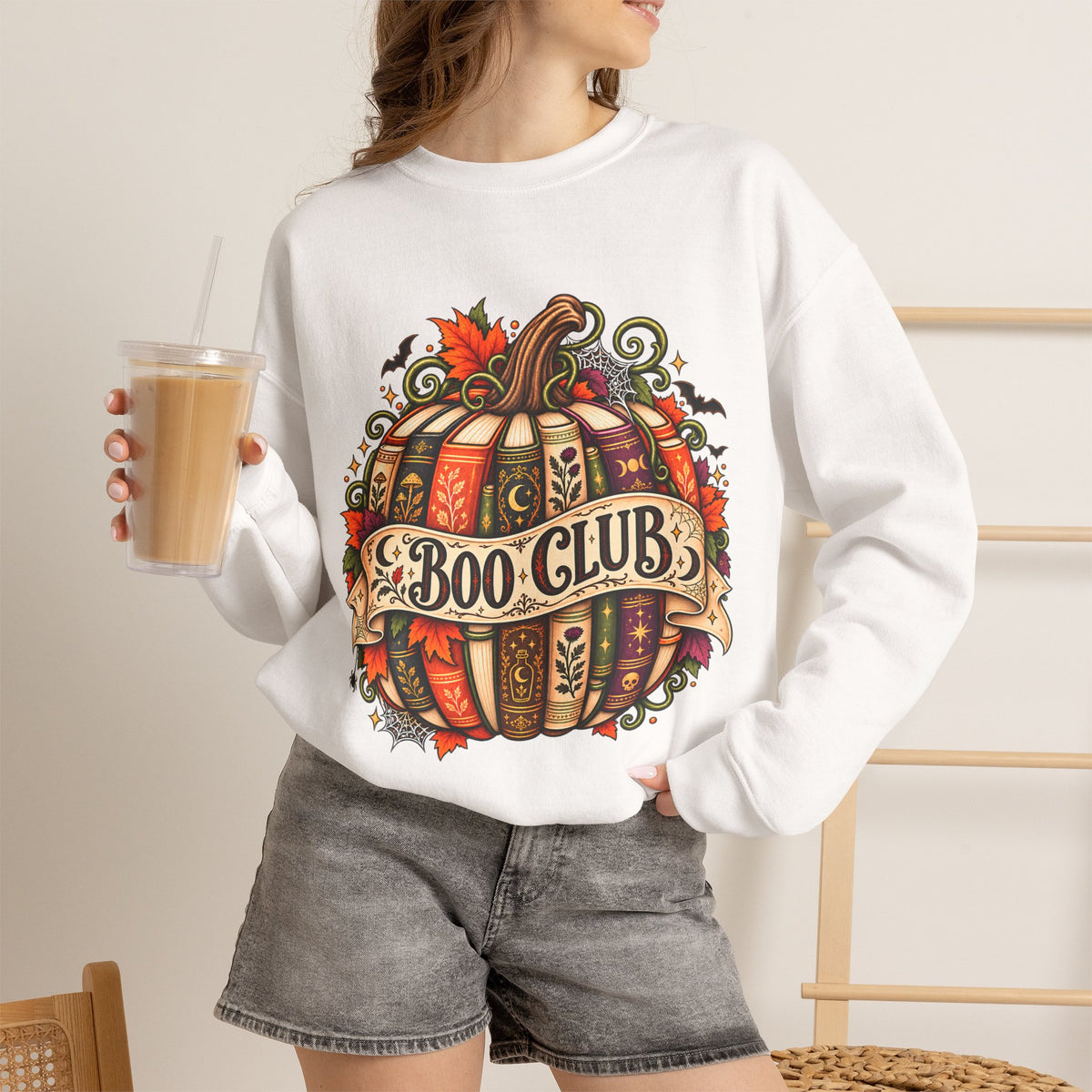 Boo Club Sweatshirt, Halloween Book Club Crewneck, Spooky Bookish Pumpkin, Cozy Fall Reading Gift for Book Lovers